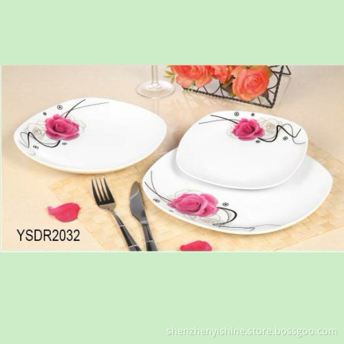 Porcelain Dinnerware Sets with Romantic Pink Rose Design (YSDR2032)